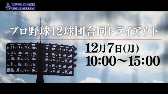 2020年『プロ野球12球団合同トライアウト』の中継情報が判明！