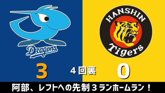 9月19日(土)　セ・リーグ公式戦「中日vs.阪神」　スコア速報