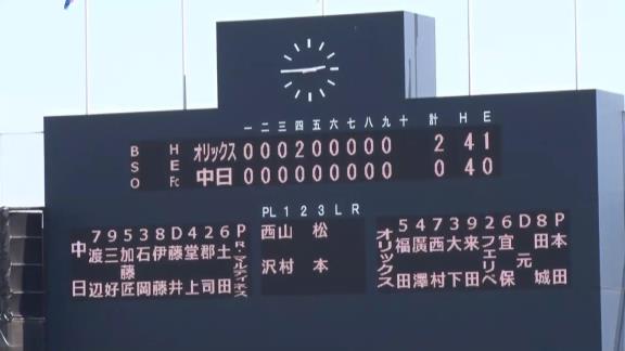 4月10日(土)　ファーム公式戦「中日vs.オリックス」【試合結果、打席結果】　中日2軍、0-2で完封負け…オリ本田を打ち崩せず