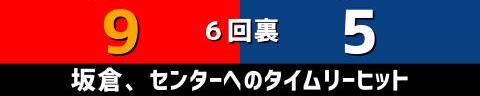 9月9日(木)　セ・リーグ公式戦「広島vs.中日」【試合結果、打席結果】　中日、5-12で敗戦…　一時は同点に追いつくも中盤以降突き放される…