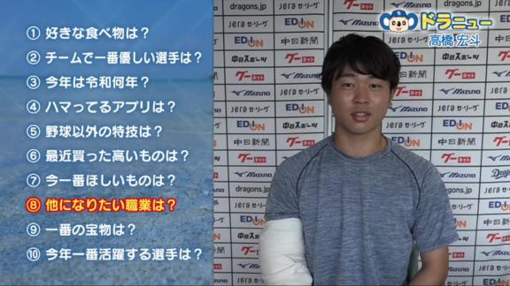 Q.今年一番活躍する選手は？　中日・高橋宏斗投手「僕です」