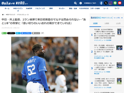 中日新助っ人・マルテが試合後にコメント