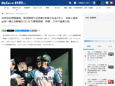 元中日・伊藤康祐さん、現在は…