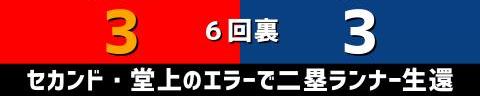 6月25日(金)　セ・リーグ公式戦「広島vs.中日」【試合結果、打席結果】　中日、6-3で勝利！　一時は同点に追いつかれるも主砲の一発で突き放す！！！