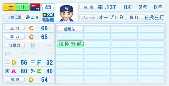中日・土田龍空、『パワプロ2026』9月10日(木)アップデートでの選手能力査定は…？