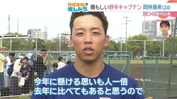 中日・岡林勇希、ファンへメッセージ【動画】