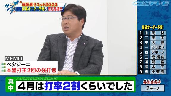 川上憲伸さん、中日開幕オーダーを予想　新助っ人・アキーノの活躍のために一番大事なものは「アキーノじゃなくて、アキーノの家族」