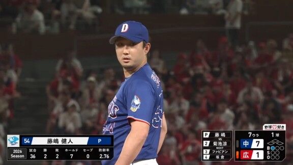 中日・藤嶋健人、三者凡退ピッチング！！！