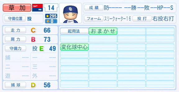 中日・草加勝、9月25日(木)『パワプロ2025』アップデートでの選手能力査定