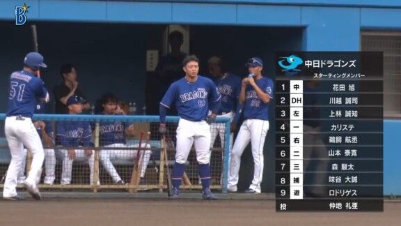 中日・川越誠司、上林誠知がスタメン！！！　中日ドラゴンズ2軍、スタメン発表！！！