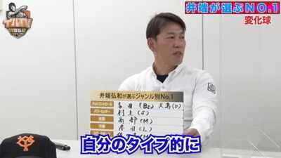 井端弘和さんが選ぶ『プロ野球 ジャンル別No.1』　変化球部門1位として中日投手の名前を挙げる