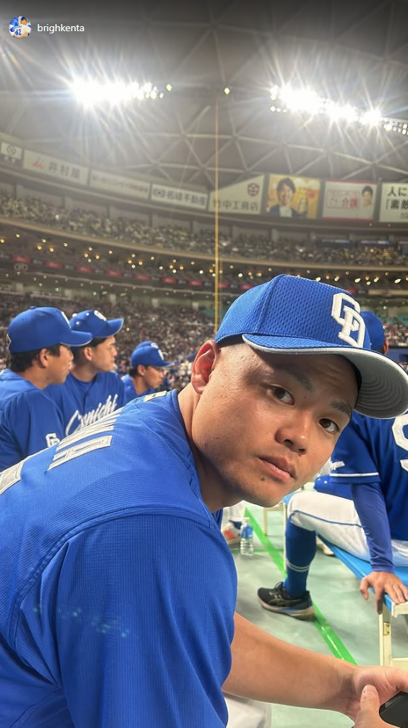 中日・ブライト健太、細川成也の写真を投稿する