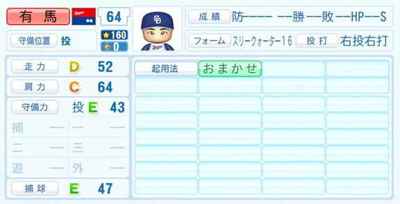 中日・有馬惠叶、『パワプロ2026』6月11日(木)アップデートでの選手能力査定・紹介文は…？