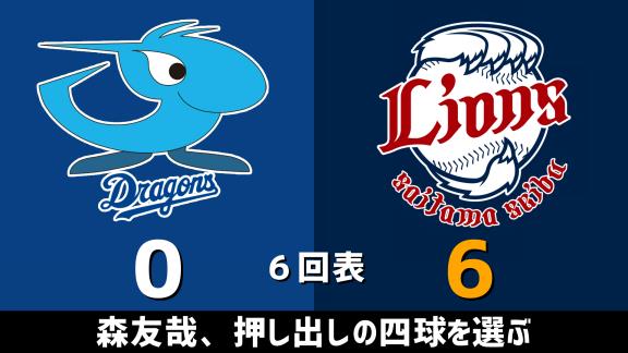 3月3日(火)　オープン戦「中日vs.西武」　スコア速報