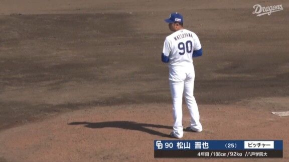 中日・松山晋也、実戦復帰戦で三者凡退パーフェクト！！！