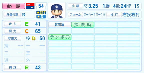 中日・藤嶋健人、『パワプロ2026』6月11日(木)アップデートでの選手能力査定・紹介文は…？