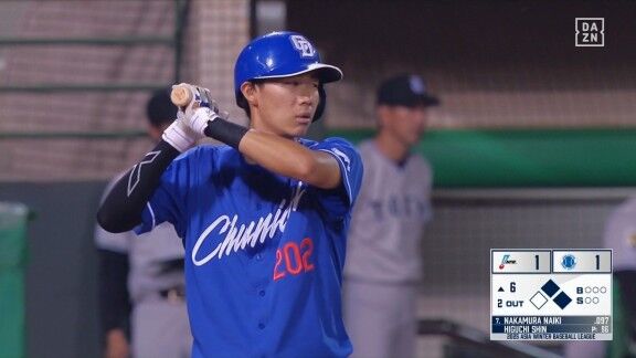中日・中村奈一輝、アジアウインターリーグでの打席結果