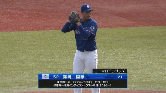 中日ドラフト3位・篠﨑国忠、快投で試合を締める!!!
