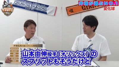 井端弘和さんが選ぶ『プロ野球 ジャンル別No.1』　変化球部門1位として中日投手の名前を挙げる