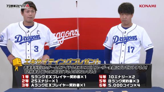 中日・高橋周平と柳裕也が『プロスピA』でガチ対決！　周平「パウエル守備Eじゃん！むしろパウエルって外野手？」　柳「高橋使えね～！」【動画】