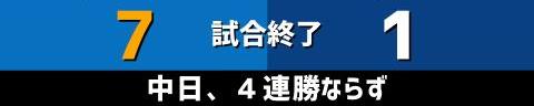 5月4日(水)　セ・リーグ公式戦「DeNAvs.中日」【試合結果、打席結果】　中日、1-7で敗戦…　投打噛み合わず連勝は3でストップ…