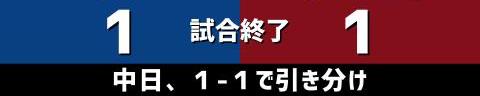 3月18日(金)　オープン戦「中日vs.楽天」【試合結果、打席結果】　中日、1-1で引き分け　最終回にセーフティスクイズで同点に追いつかれる