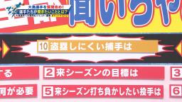 Q.盗塁しにくい捕手は？　中日・大島洋平「小林誠司とか肩が強くて走りにくいんですけど、あんまり試合に出ていないんで、阪神の梅野くんですかね」