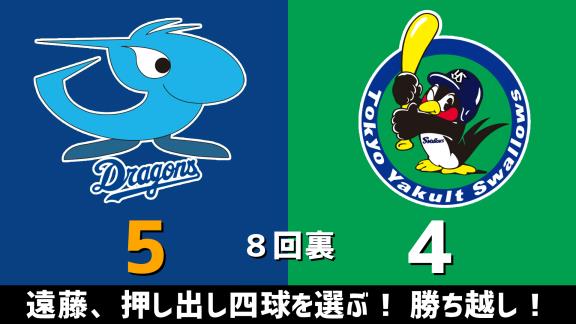 7月9日(木)　セ・リーグ公式戦「中日vs.ヤクルト」　スコア速報