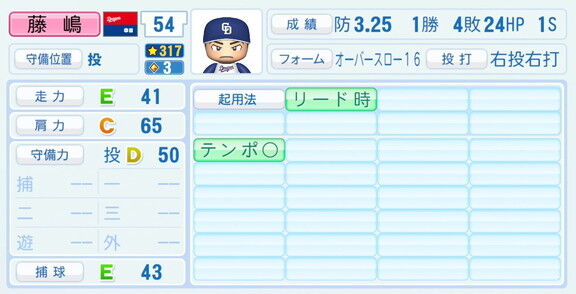 中日・藤嶋健人、『パワプロ2026』8月20日(木)アップデートでの選手能力査定は…？