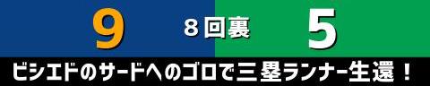 9月12日(日)　セ・リーグ公式戦「中日vs.ヤクルト」【試合結果、打席結果】　中日、9-5で勝利！　4点ビハインドからの大逆転勝利で3連勝！！！