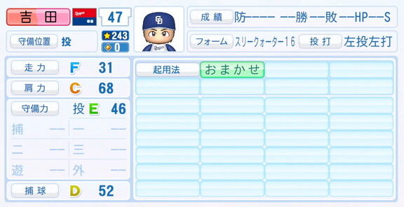 中日・吉田聖弥、『パワプロ2025』シーズン終了時点アップデートでの最終的な選手能力査定詳細