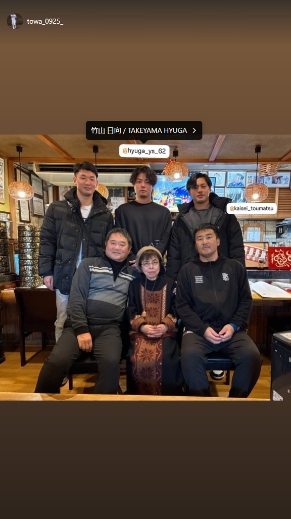 中日・菊田翔友、竹山日向＆東松快征とのショットを投稿する