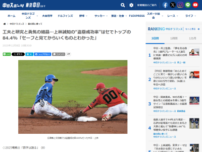 中日・上林誠知「最初2回は何も考えずにスタートしたら、ポンポンと刺されたんです。その時に思ったんです。考えていかなきゃ、アウトになるんだって。それまではその感覚がなかったんです」