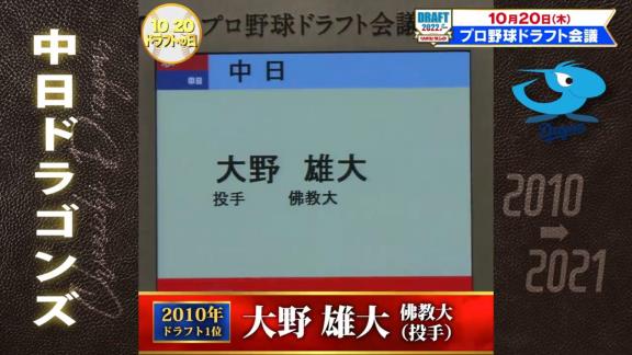 TBSプロ野球ドラフト「12球団の2010→2021ドラフト1位全部見せます。今日は中日ドラゴンズ」【動画】