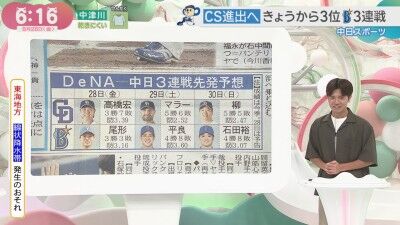 8月28日(金)からのセ・リーグ公式戦「DeNAvs.中日」3連戦、両チーム先発予想6人は…