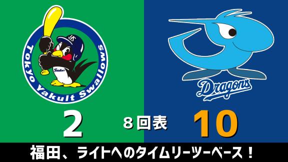 8月19日(水)　セ・リーグ公式戦「ヤクルトvs.中日」　スコア速報