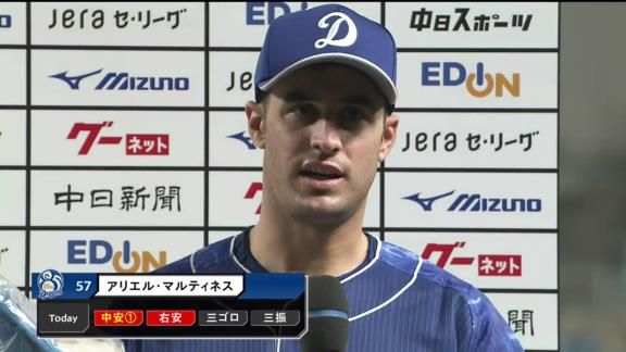 中日・A.マルティネス「ドラゴンズファンの皆さん、応援ありがとうございます！頑張ります！！！（日本語）」