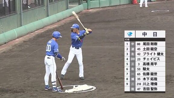 中日2軍、吉田聖弥が先発へ ブライト健太、高橋周平、木下拓哉らもスタメン入り