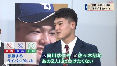 中日・石川昂弥、高橋周平、根尾昂が本音トーク！ 『Q.意識するライバルがいる？』