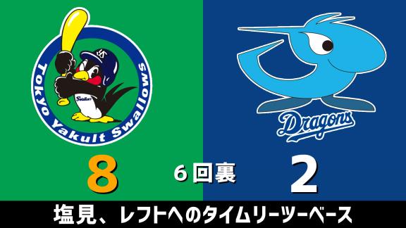 10月24日(土)　セ・リーグ公式戦「ヤクルトvs.中日」　スコア速報