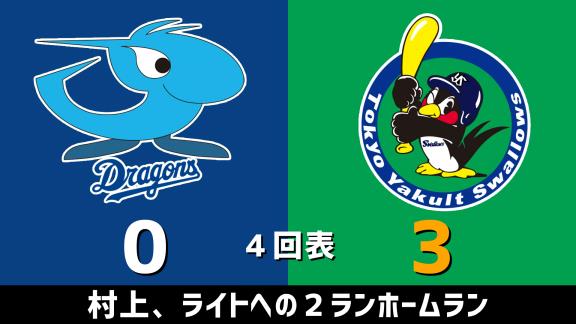 7月31日(金)　セ・リーグ公式戦「中日vs.ヤクルト」　スコア速報