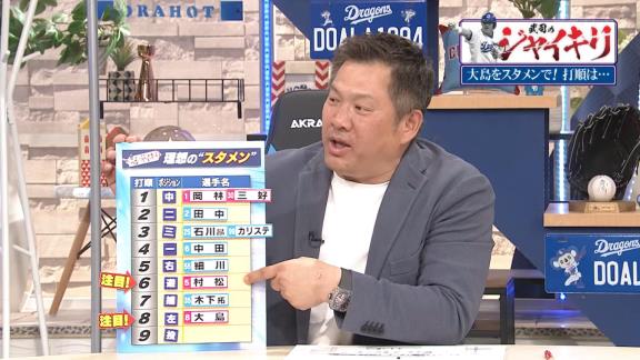 山﨑武司さんが“8番”で使うべきと提言する中日選手が…？