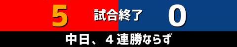 8月16日(火)　セ・リーグ公式戦「広島vs.中日」【試合結果、打席結果】　中日、0-5で敗戦…　序盤からビハインド展開、打線もチャンスをモノにできず4連勝ならず…