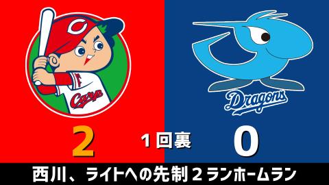 3月26日(金)　セ・リーグ開幕戦「広島vs.中日」【試合結果、打席結果】　中日、開幕戦は7-6で大逆転勝利！！！