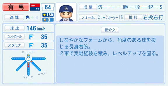 中日・有馬惠叶、『パワプロ2026』8月20日(木)アップデートでの選手能力査定は…？