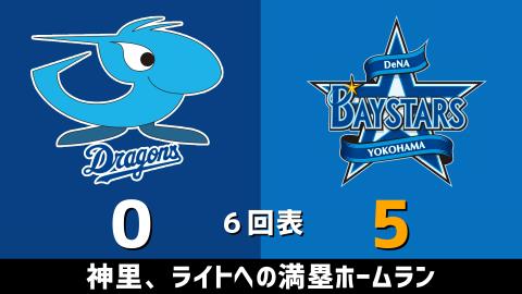 4月6日(火)　セ・リーグ公式戦「中日vs.DeNA」【試合結果、打席結果】　中日、3-7で敗戦…3連敗に