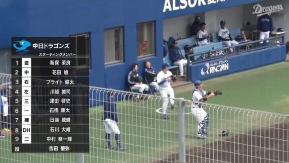 中日ドラゴンズ2軍、ルーキー3人がスタメン入り！！！
