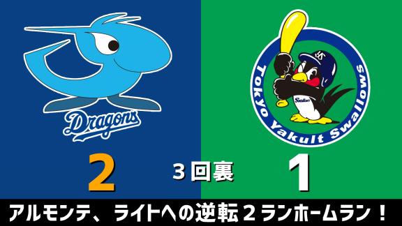 9月21日(月)　セ・リーグ公式戦「中日vs.ヤクルト」　スコア速報