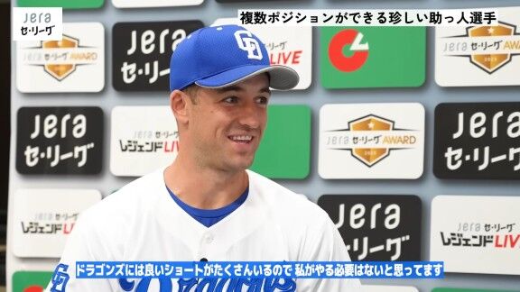中日新助っ人・ボスラー、野球を始めてから複数ポジションを守ってきたことについて…