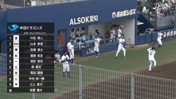 中日・村松開人が初回からチャンスメイク